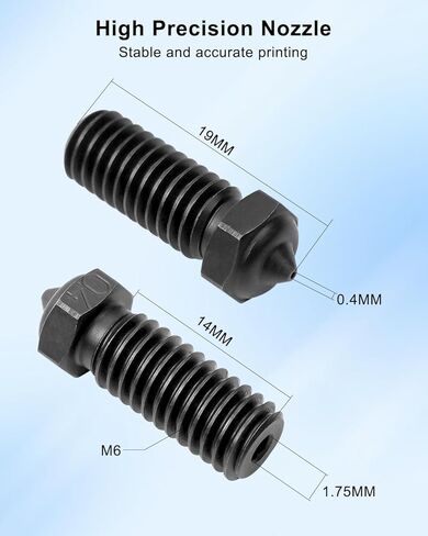 Hardened Steel Nozzle Set Fit for QIDI X-Max 3 Q1 Pro X-Plus 3 X-Smart 3 3D Printers, 10Pcs 0.4mm Black Nozzles with Nozzle Cleaning Kit in Saudi Arabia