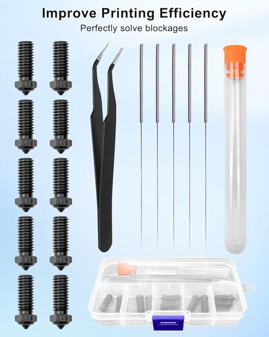 Hardened Steel Nozzle Set Fit for QIDI X-Max 3 Q1 Pro X-Plus 3 X-Smart 3 3D Printers, 10Pcs 0.4mm Black Nozzles with Nozzle Cleaning Kit in Saudi Arabia