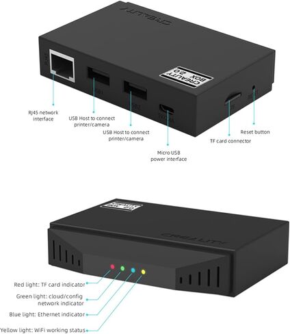 WiFi Box 2.0 مساعد ذكي للطابعة ثلاثية الأبعاد BT، شبكة سحابية لتكوين BT، شريحة سحابية وطباعة/شاشة في الوقت الحقيقي/جهاز تحكم عن بعد بفاصل زمني 8G TF بطاقة متوافقة مع Android iOS in Saudi Arabia