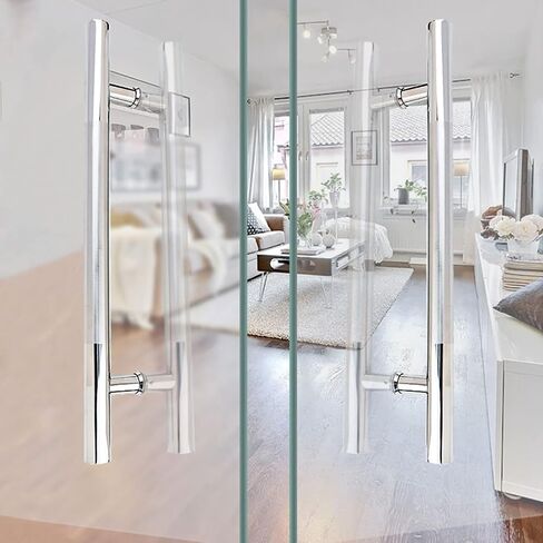Solid Standoffs Heavy-Duty Commercial Grade-304 Stainless Steel Push Pull Door Handle/Barn Door Pull Handle/Shower Glass Pulls Doors Doorknob (Size : 300mm(200mm)) in Saudi Arabia