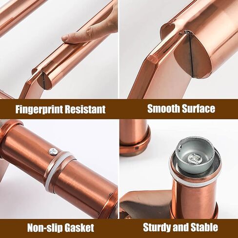 Rose Gold Push-Pull Door Handles Large Size, Commercial Metal Grab Bar for Glass Door, Simple Round Sliding Door Handle with Mounting Accessories (Size : 60cm/23 5/8"-56cm) in Saudi Arabia