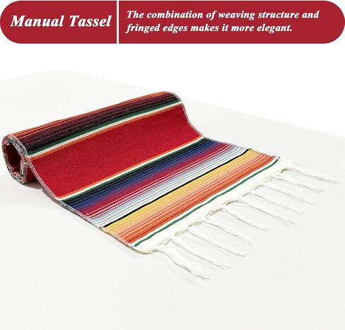 6Pack Mexican Table Runners 14 x 84 Inch Fiesta Mexican Party Decoration Mexican Runners for Table Cinco De Mayo Party Wedding(Red) in Saudi Arabia