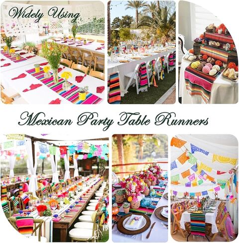 6Pack Mexican Table Runners 14 x 84 Inch Fiesta Mexican Party Decoration Mexican Runners for Table Cinco De Mayo Party Wedding(Red) in Saudi Arabia