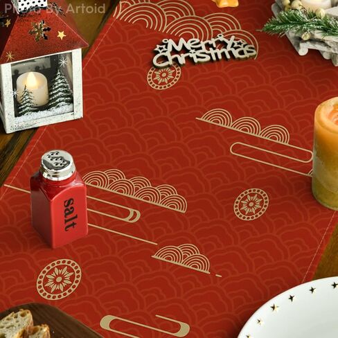 Artoid Mode Propitious Clouds Steeds Red Chinese Zodiac Horse Happy 2026 Lunar New Year Table Runner, Spring Festival Winter Kitchen Dining Table Decoration for Home Party 13x72 Inch in Saudi Arabia
