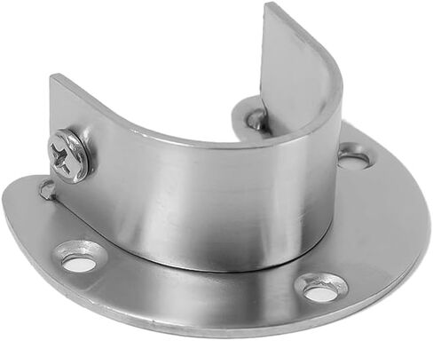 Stainless Steel Clothes Rail Closet Rack Curtain Rod Shower Supports Hook，51.5 * 21.7mm,1 Piece in Saudi Arabia