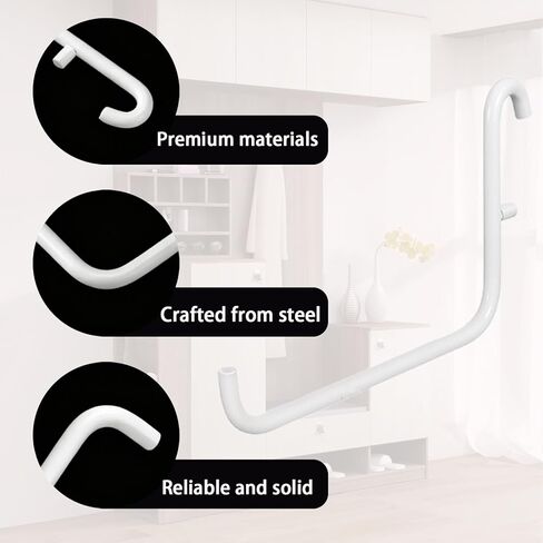 24 PCS Pegboard Hooks, Pegboard Accessories Compatible with IKEA Skadis Long Metal Storage Hooks for Tool Home Office Indoor Supply 6 x 9.5 Centimeters, White in Kuwait