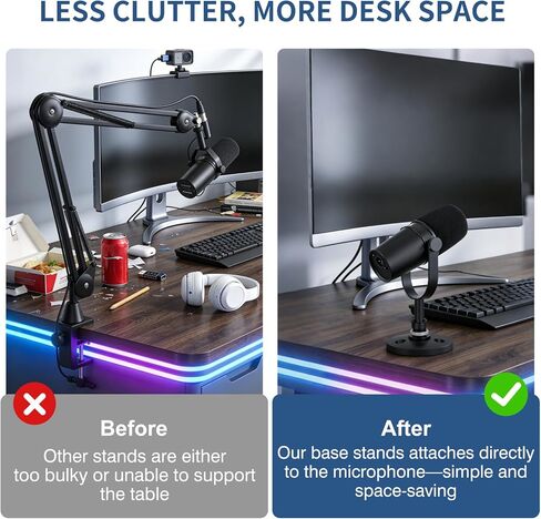 Desktop Microphone Stand for Shure MV7i/MV7x,Secure & Space-Saving Desk Stand for Shure MV7i/MV7x Podcast Mic​,Detachable microphone base with locking nut in Saudi Arabia