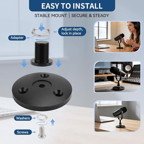 Desktop Microphone Stand for Shure MV7i/MV7x,Secure & Space-Saving Desk Stand for Shure MV7i/MV7x Podcast Mic​,Detachable microphone base with locking nut in Saudi Arabia