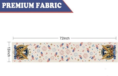 4th of July Table Runner 250 Anniversary USA Eagle 13x72 Inch Memorial Day Independence Day Patriotic Kitchen Table Decoration for Home in Saudi Arabia