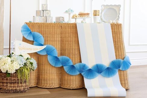 My Mind’s Eye Blue Striped Paper Table Runner – 16 Inch x 120 Inch Decorative Table Runner for Baby Showers Birthday Parties Nautical Theme and Kids Celebrations in Saudi Arabia