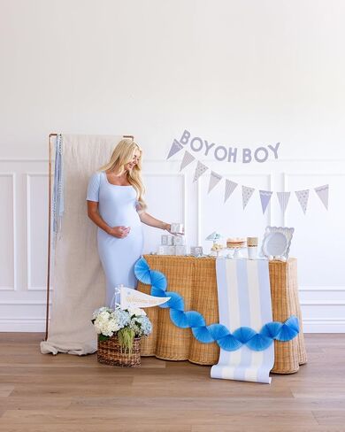 My Mind’s Eye Blue Striped Paper Table Runner – 16 Inch x 120 Inch Decorative Table Runner for Baby Showers Birthday Parties Nautical Theme and Kids Celebrations in Saudi Arabia