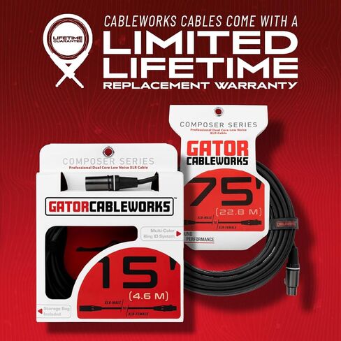 Cableworks by Gator Cases Composer Series Deluxe 25 Foot XLR Microphone Cable, (GCWC-XLR-25) in Saudi Arabia