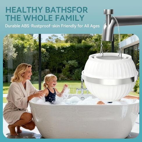 Bathtub Filter, a Water Filtration Device for bathtubs. 11-Layer Filtration, Capable of Removing Chlorine, Softening Hard Water, Removing impurities in Water, and Protecting Skin and Body. (White) in Saudi Arabia