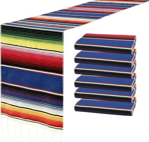 6Pack Mexican Table Runners 14 x 84 Inch Fiesta Mexican Party Decoration Mexican Runners for Table Cinco De Mayo Party Wedding(Red) in Saudi Arabia