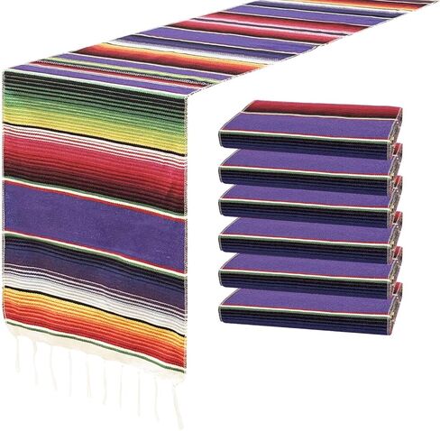 6Pack Mexican Table Runners 14 x 84 Inch Fiesta Mexican Party Decoration Mexican Runners for Table Cinco De Mayo Party Wedding(Red) in Saudi Arabia