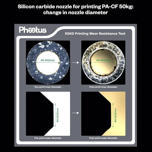 Immdinogo for Phaetus Upgrade Nextruder Prus 0.4 مم فوهة كربيد السيليكون ملحقات الطابعة ثلاثية الأبعاد لـ MK4 MK4S XL MK3.9 MK3.9S Hotend: كسر الحرارة مع معطف EndCoat - حافظ على خيوط الطباعة حتى 154LB in Saudi Arabia