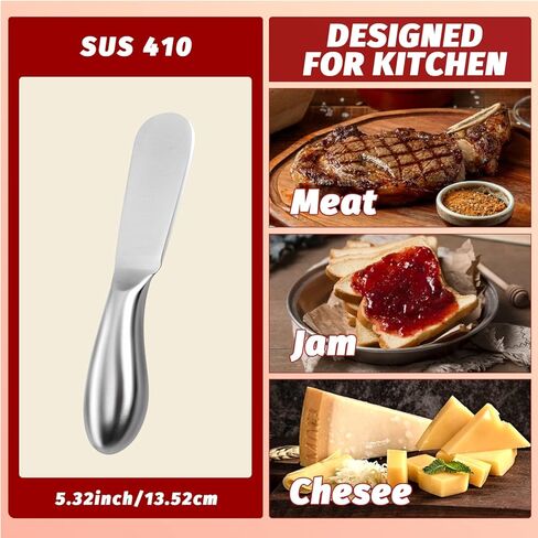 Butter Knives 4 Pieces Stainless Steel Cheese Butter Spreader Knife Set for Cold Butter, Cream Cheese, Jam, Pastry, Charcuterie, Multipurpose Kitchen Gadgets in Saudi Arabia
