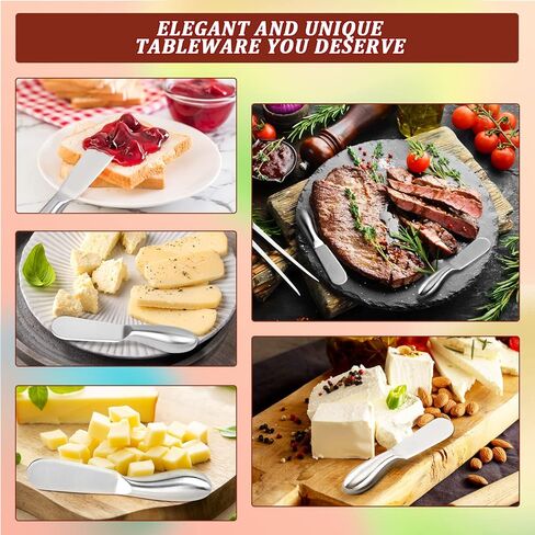 Butter Knives 4 Pieces Stainless Steel Cheese Butter Spreader Knife Set for Cold Butter, Cream Cheese, Jam, Pastry, Charcuterie, Multipurpose Kitchen Gadgets in Saudi Arabia