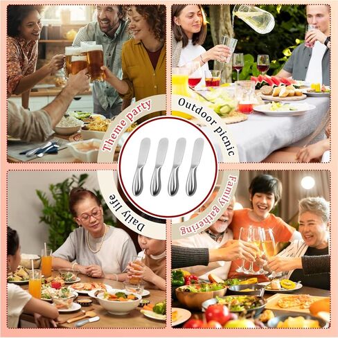 Butter Knives 4 Pieces Stainless Steel Cheese Butter Spreader Knife Set for Cold Butter, Cream Cheese, Jam, Pastry, Charcuterie, Multipurpose Kitchen Gadgets in Saudi Arabia