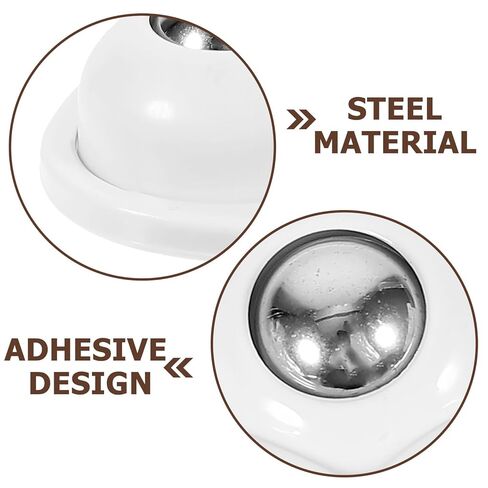 DOITOOL 4pcs Self-Adhesive 3-Ball Swivel Mini Casters Wheels for Trash Cans Storage Bins Appliance Movers White Steel Ball Bearings in Saudi Arabia