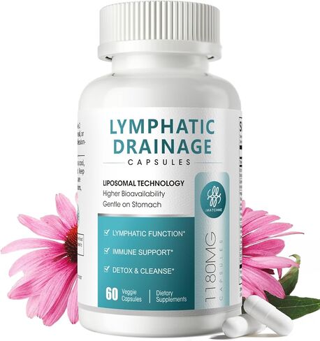 iMATCHME Lymphatic Drainage Supplements, Lymphatic System Support, Detox & Cleanse, Fluid Balance, Immune Support, Natural Herbal Blends with Echinacea, Liposomal Glutathione & More, 60 Capsules in Saudi Arabia