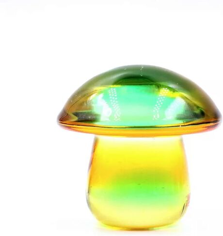 2pc 50mm Green Yellow Electroplated Crystal Carved muchroom Ornaments Heal in Saudi Arabia