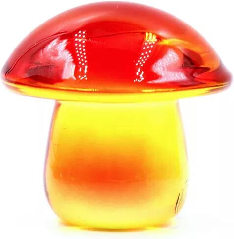 2pcs 50mm Red Yellow Electroplated Crystal Carved muchroom Ornaments Heal in Saudi Arabia