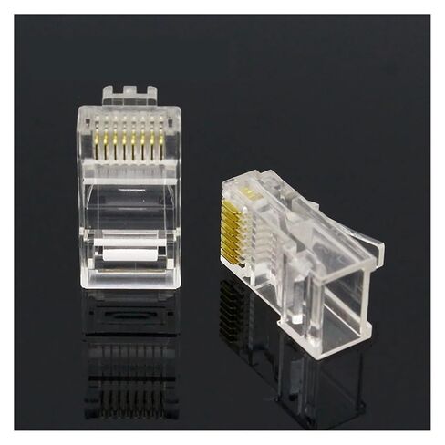 100 قطعة رأس كريستال RJ45 CAT5 CAT5E موصل شبكة مطلي بالذهب in Kuwait