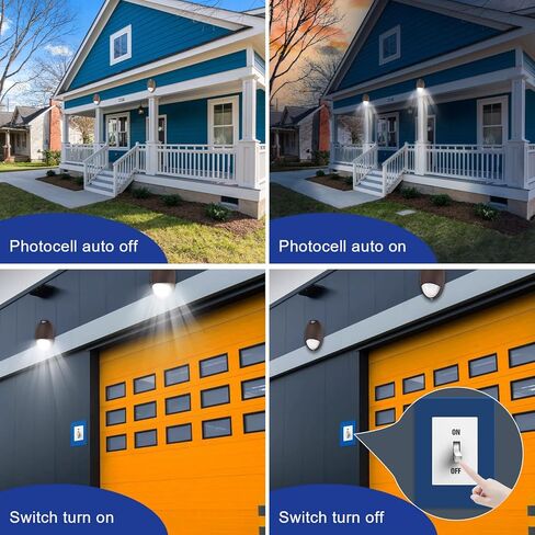OSTEK LED ضوء الطوارئ مع مستشعر الخلايا الكهروضوئية الاحتياطية للبطارية، IP65 12W LED حزمة الجدار الخارجية لتركيبات الإضاءة في حالات الطوارئ 5000K 120-277VAC، تشخيص الاختبار الذاتي، غلاف من الألومنيوم، معتمد من UL in Kuwait