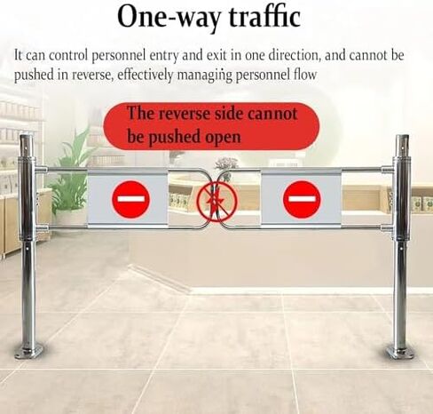 Automatic Swing Gate Access Control, One-Way Door with Spring-Loaded Safety, Stainless Steel Entry/Exit Gate for Warehouses & Yards (180 x 100 cm / 70.8" x 39.4") in Saudi Arabia