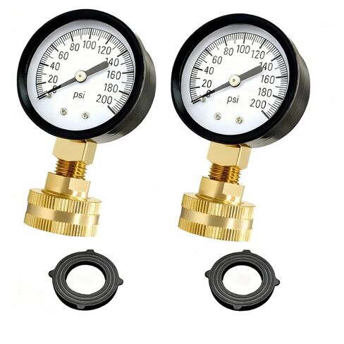 YSIL 0-100 PSI مقياس اختبار ضغط المياه 3/4 بوصة GHT أنثى خرطوم حديقة علبة حديد مع حلقة إغلاق لقياس نظام الري المنزلي in Kuwait