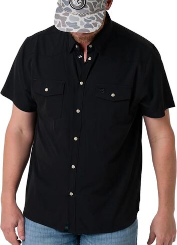 Burlebo Men’s Performance Western Shirt – Pearl Snap Button Up, Lightweight Stretch Fabric, Quick Dry & Moisture Wicking in Saudi Arabia