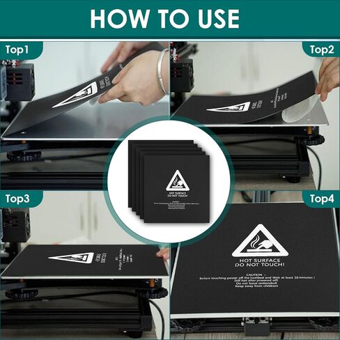 لوحة بناء Adventurer 4 pro، 5 قطع 220 × 220 مم جزء الطابعة ثلاثية الأبعاد ملصقات طباعة لوحة السرير المسخنة تزيد من الالتصاق وتقلل من مشاكل التجمد وقابلة لإعادة الاستخدام PLA ABS HIPS PETG in Saudi Arabia