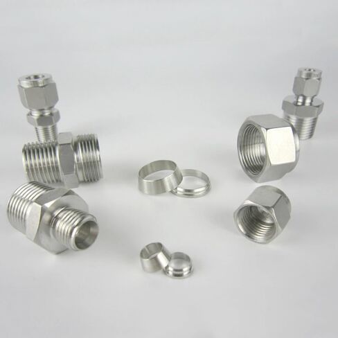 1PC 1/4" NPT Male x 8mm OD Double Ferrule Compression Union Connector Stainless 304 IHNIEAEW in Saudi Arabia