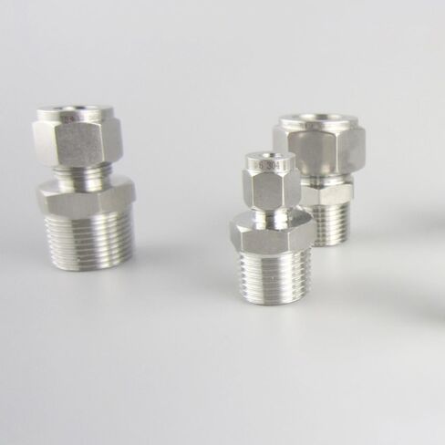 1PC 1/4" NPT Male x 8mm OD Double Ferrule Compression Union Connector Stainless 304 IHNIEAEW in Saudi Arabia