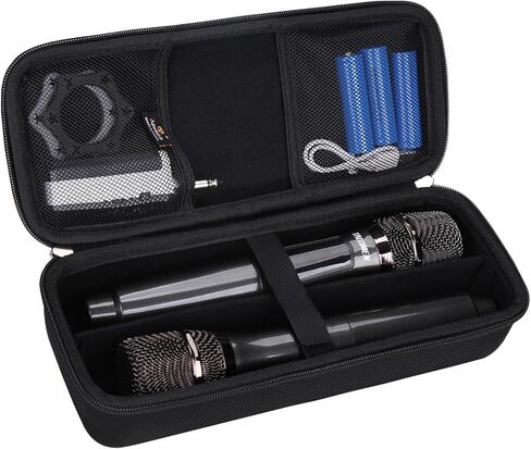 Aproca Case Compatible with talomen / ECHOMUSSY / JBL Wireless Two Microphone System, Handheld Dual Mic Storage Bag for Receiver, Batteries and Other Accessories (Case Only ) in Saudi Arabia
