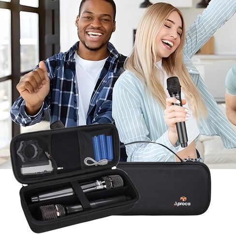 Aproca Case Compatible with talomen / ECHOMUSSY / JBL Wireless Two Microphone System, Handheld Dual Mic Storage Bag for Receiver, Batteries and Other Accessories (Case Only ) in Saudi Arabia