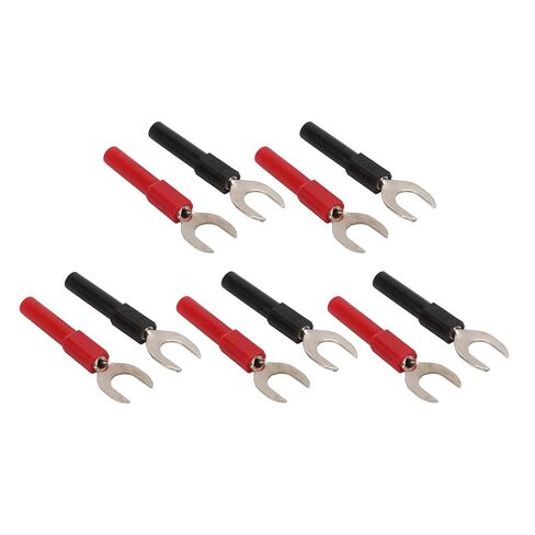 Hapivida Multimeter Test Leads, Universal 4mm Copper Y Spade Banana Plug Adapter with Fork Spade Connectors, 10-Piece Red Black Set for Automotive Diagnostics and Laboratory Testing Equipment in Saudi Arabia