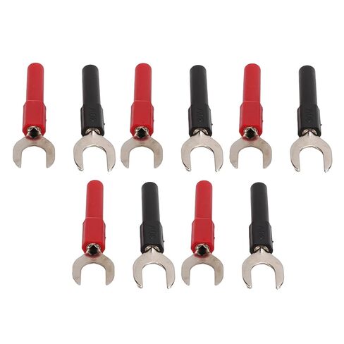 Hapivida Multimeter Test Leads, Universal 4mm Copper Y Spade Banana Plug Adapter with Fork Spade Connectors, 10-Piece Red Black Set for Automotive Diagnostics and Laboratory Testing Equipment in Saudi Arabia