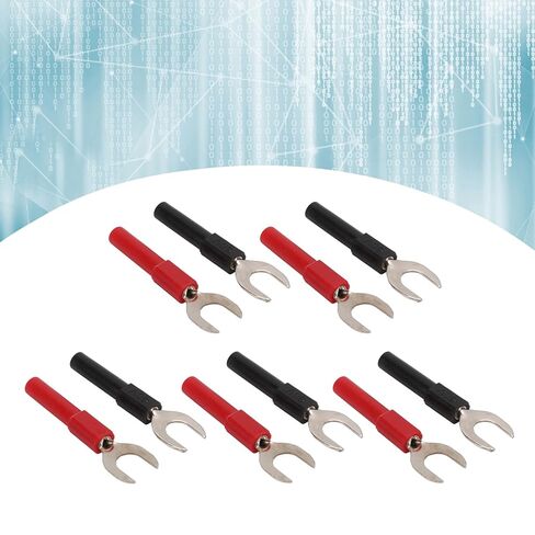 Hapivida Multimeter Test Leads, Universal 4mm Copper Y Spade Banana Plug Adapter with Fork Spade Connectors, 10-Piece Red Black Set for Automotive Diagnostics and Laboratory Testing Equipment in Saudi Arabia