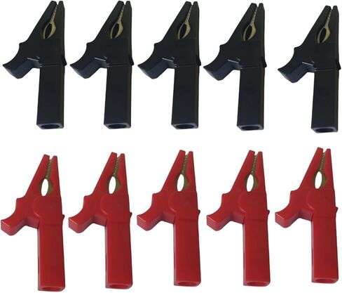Full Insulated Alligator Clip with 4mm Socket Banana Jack Copper Test Clamp Wire Clip Alligator Clips 1000V 32A, (Length 55mm)10Pcs in Saudi Arabia