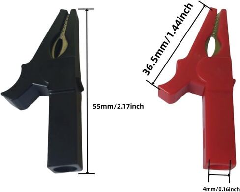 Full Insulated Alligator Clip with 4mm Socket Banana Jack Copper Test Clamp Wire Clip Alligator Clips 1000V 32A, (Length 55mm)10Pcs in Saudi Arabia