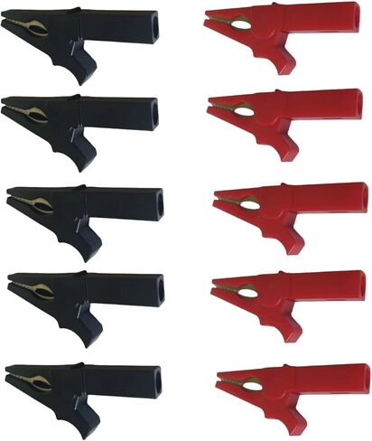Full Insulated Alligator Clip with 4mm Socket Banana Jack Copper Test Clamp Wire Clip Alligator Clips 1000V 32A, (Length 55mm)10Pcs in Saudi Arabia