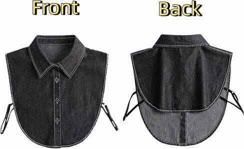 Unisex Fake Collar Detachable,Half Shirts Solid Color Denim Fake Collar False Shirt Collar for Women Girls Decorative Favors in Saudi Arabia