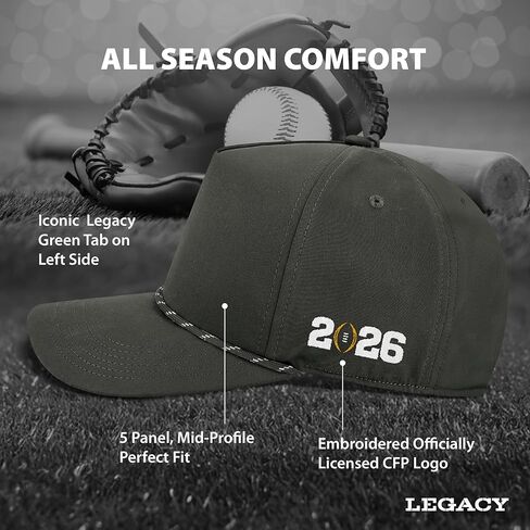 Legacy NCAA Officially Licensed Rope Hat, Indiana Hoosiers CFP National Champions, Caddy Adjustable, One Size Fits Most Black in Saudi Arabia