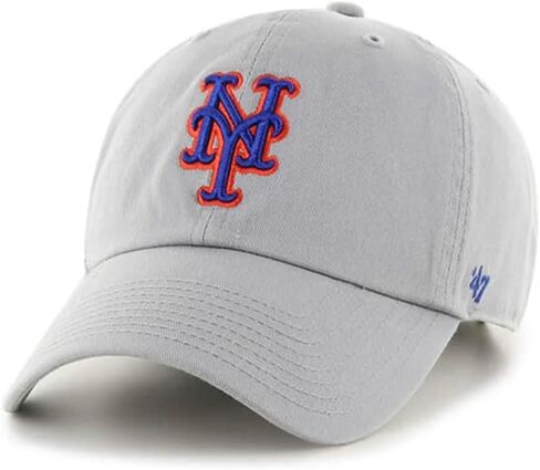 '47 Brand Men's New York Mets Clean Up Dad Hat Cap Strapback Storm Grey in Saudi Arabia