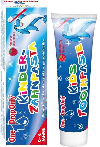 One Drop Only Kids Toothpaste for Children Ages 0-6 – Gentle Baby & Toddler Toothpaste for Milk Teeth, Raspberry Flavor, Kids Cavity Protection & Enamel Care, 50 ml / 1.69 fl oz, German Dental Care in Saudi Arabia