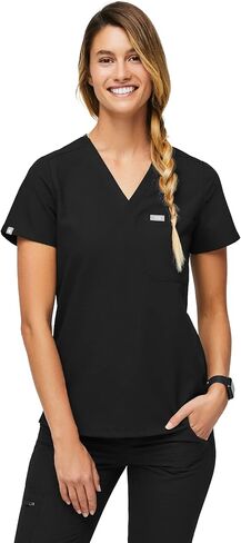 FIGS Catarina One-Pocket Scrub Top for Women - Black, 2XL in Saudi Arabia