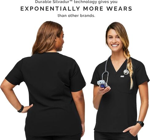 FIGS Catarina One-Pocket Scrub Top for Women - Black, 2XL in Saudi Arabia