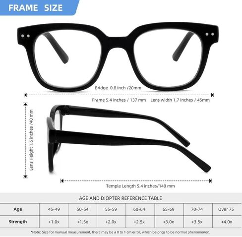 HIYANJN Reading Glasses For Women Men Fashion Classic Square Frame With Spring Hinge, Clear Lenses 3 Pack Readers in Saudi Arabia